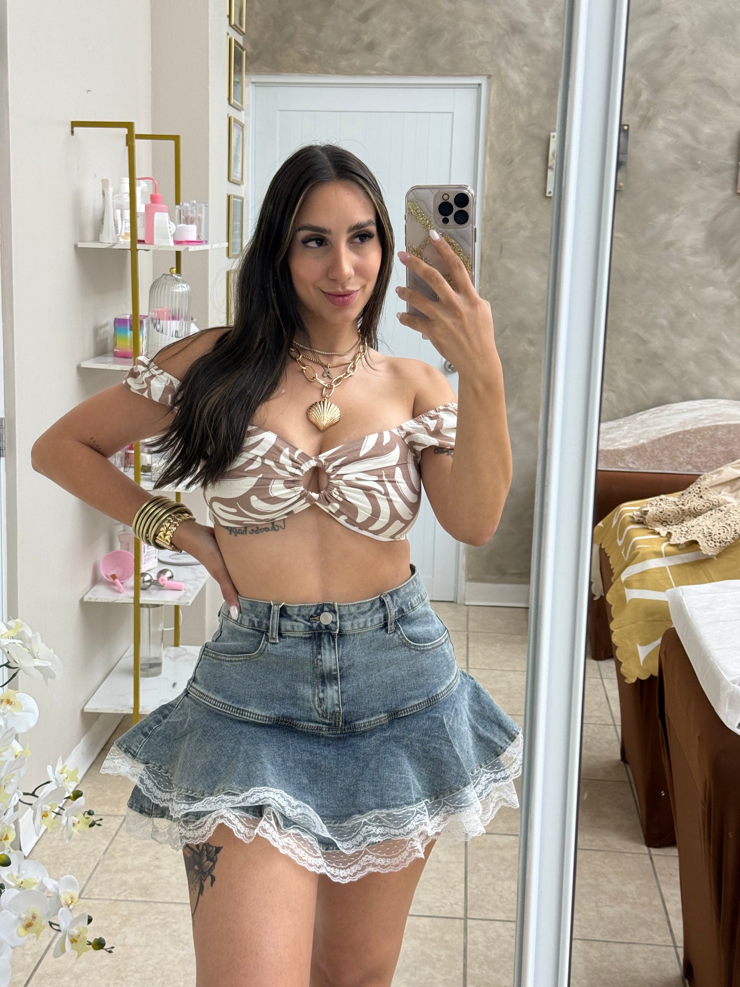 Denim skort (Encaje)